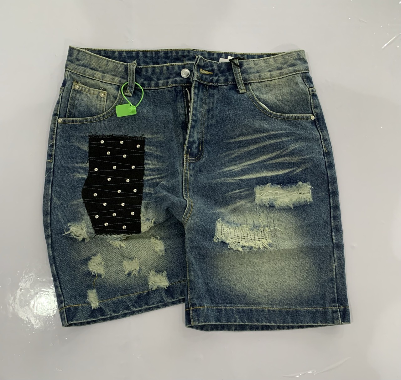 Men denim shorts